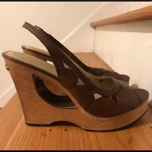 Michael Kors 70’s wooden platform wedges